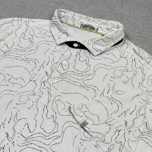 Tasc Performance Golf Polo Shirt Mens XL White All Over Print Performance